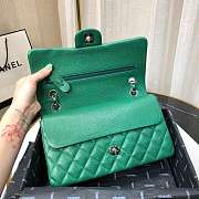 Chanel Caviar Leather 25cm Flap With Silver Hardware In Green - 2