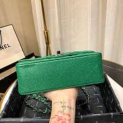 Chanel Caviar Leather 20cm Flap With Silver Hardware In Green - 6