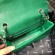 Chanel Caviar Leather 20cm Flap With Silver Hardware In Green - 4