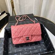 Chanel Caviar Leather 20cm Flap With Silver Hardware In Rose Red - 1