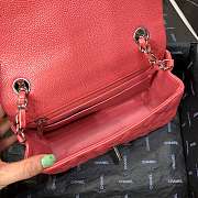 Chanel Caviar Leather 20cm Flap With Silver Hardware In Rose Red - 2