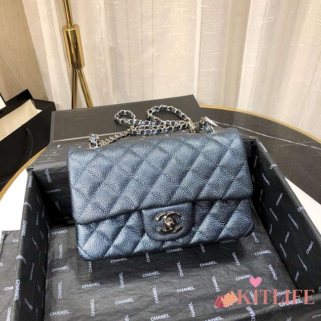Chanel Caviar Leather 20cm Flap With Silver Hardware  - 1
