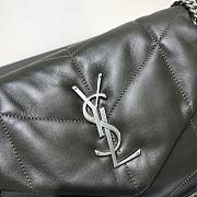 YSL Saint Laurent Loulou Bag In Dark Green With Silver Hardware 29cm - 2