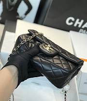 CHANEL BLACK LAMBSKIN FLAP 20×13×7CM - 3