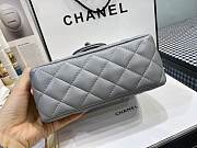 CHANEL GREY LAMBSKIN FLAP 17.5CM - 2