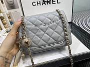 CHANEL GREY LAMBSKIN FLAP 17.5CM - 5