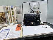 CHANEL BLACK LAMBSKIN FLAP 17.5CM - 5