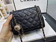 CHANEL BLACK LAMBSKIN FLAP 17.5CM - 4