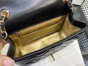 CHANEL BLACK LAMBSKIN FLAP 17.5CM - 2
