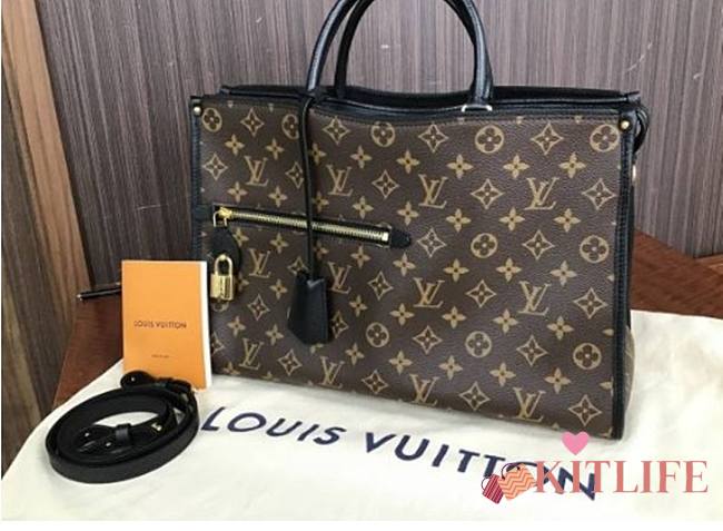 LOUIS VUITTON POPINCOURT MM BLACK M43435  - 1