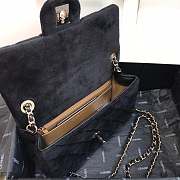 CHANEL VELVET BLACK FLAP BAG 25CM - 3