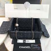 CHANEL VELVET BLACK FLAP BAG 25CM - 2