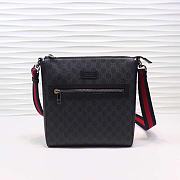 Gucci Men's Black GG Supreme Canvas Messager Bag - 1