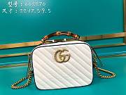 GG Marmont Small White Shoulder Bag With Bamboo - 1