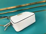 GG Marmont Small White Shoulder Bag With Bamboo - 5