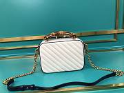 GG Marmont Small White Shoulder Bag With Bamboo - 4