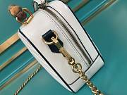 GG Marmont Small White Shoulder Bag With Bamboo - 3