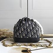 Dior Colored Jacquard Canvas Blue Bucket Bag  - 1