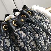 Dior Colored Jacquard Canvas Blue Bucket Bag  - 5