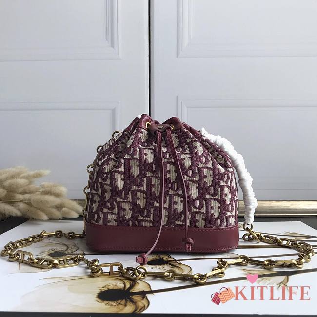 Dior Colored Jacquard Canvas Bucket Bag - 1