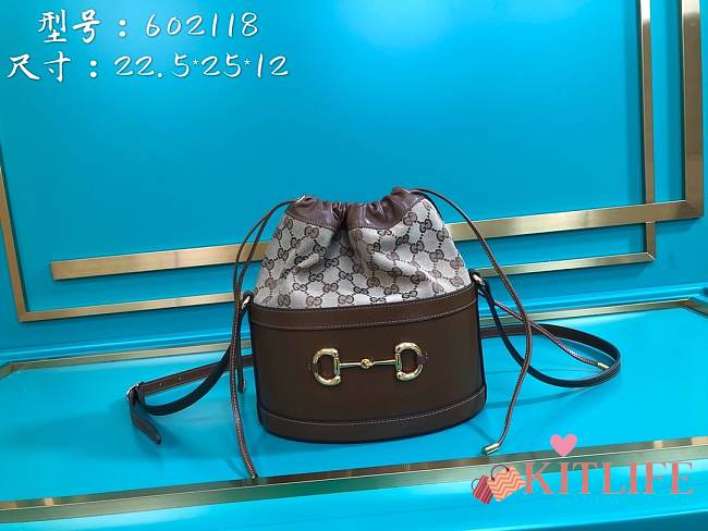 Gucci 1955 Brown Horsebit Bucket Bag - 1