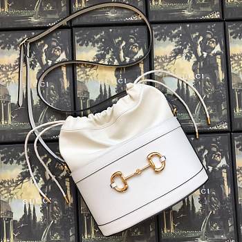 Gucci 1955 Horsebit White Bucket Bag