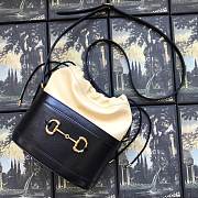 Gucci 1955 Horsebit Black&Beige Bucket Bag - 6