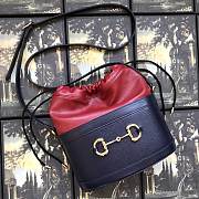 Gucci 1955 Horsebit Blue&Red Bucket Bag - 1