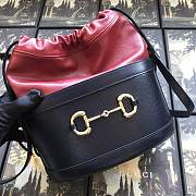 Gucci 1955 Horsebit Blue&Red Bucket Bag - 5