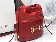 Gucci 1955 Horsebit Red Bucket Bag - 6