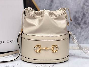 Gucci 1955 Horsebit Beige Bucket Bag