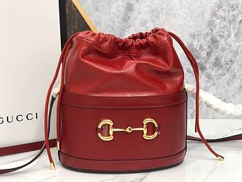 Gucci 1955 Horsebit Red Bucket Bag