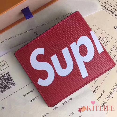 Louis Vuitton Supreme Red Pocket Wallet - 1