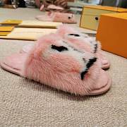  LV Pink Fur Slippers  - 5