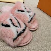  LV Pink Fur Slippers  - 3