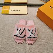  LV Pink Fur Slippers  - 2