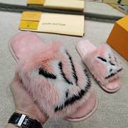  LV Pink Fur Slippers  - 6