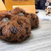 Forubags LV Brown Fur Slipper Shoes - 6