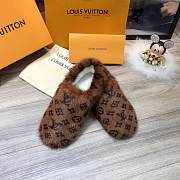 Forubags LV Brown Fur Slipper Shoes - 4