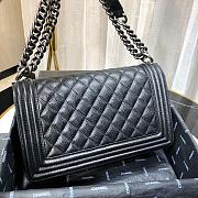 Forubags Chanel Medium Quilted Caviar Boy Bag Black Silver A13043 VS06151 - 6