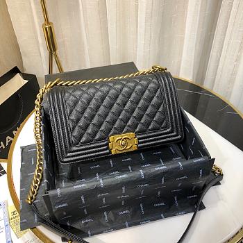 Chanel leboy 67086 Caviar 25cm with Retro gold hardware