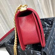 Chanel leboy 67086 Dark Red Caviar 25cm with shiny gold hardware  - 6