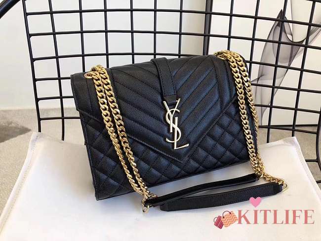 YSL ENVELOPE MEDIUM BAG GOLD HARDWARE Size: 24x17.5x6cm - 1