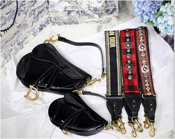 Forubags Dior Black Saddle Bag-20*16*7&26*20*7CM