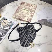 Dior Saddle Blue & Beige Bag Oblique Jacquard - 3