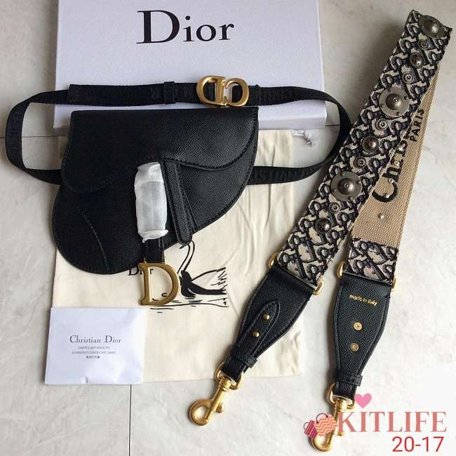 Forubags Dior Black Saddle Waist bag(with strap) - 1