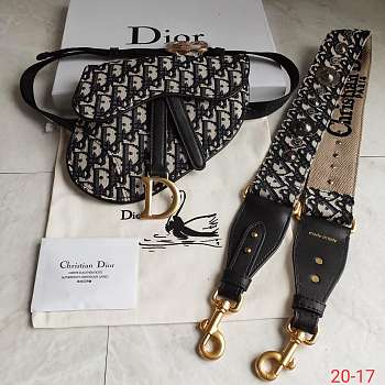 Forubags Dior Black Oblique Saddle Waist bag(with strap)