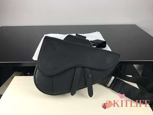 DIOR SADDLE BAG Black Grained Calfskin - 1