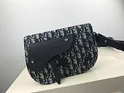 DIOR SADDLE POUCH Beige and Black Dior Oblique Jacquard - 3