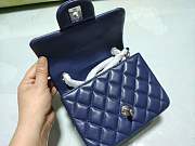 Forubags1 Chanel Mini Flap Blue Bag Lambskin Leather With Silver Hardware 17CM - 3